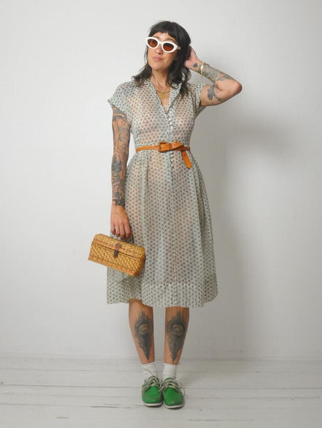 1950's Sheer Shamrock Dress
