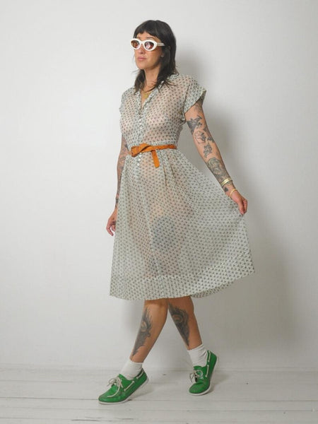 1950's Sheer Shamrock Dress