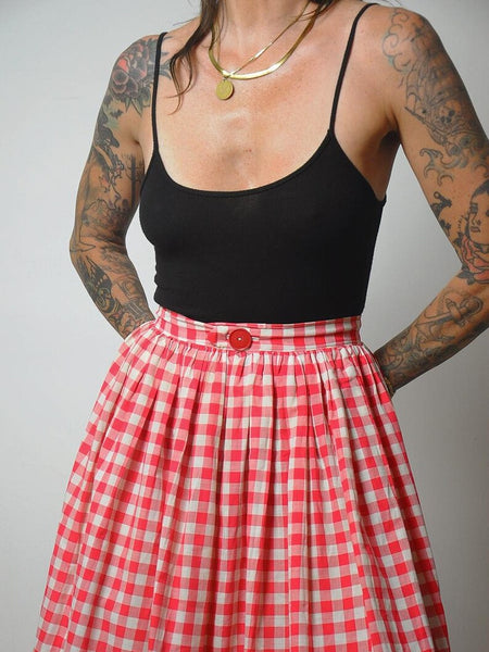 50's Gingham Circle Skirt