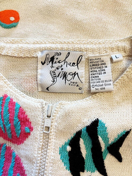1996 Michael Simon Fish Cardigan