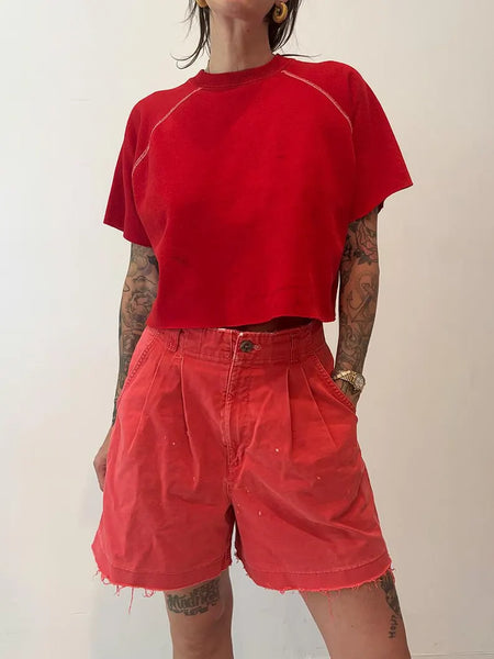 80's Contrast Stitch Red Sweatshirt
