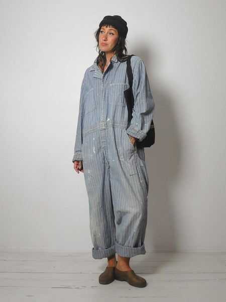 1970's Painted HBT Denim Coveralls