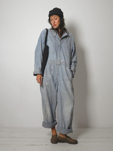 1970's Painted HBT Denim Coveralls