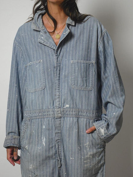 1970's Painted HBT Denim Coveralls
