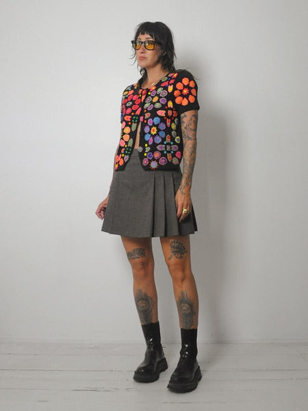 90's Rainbow Flower 3D Cardigan
