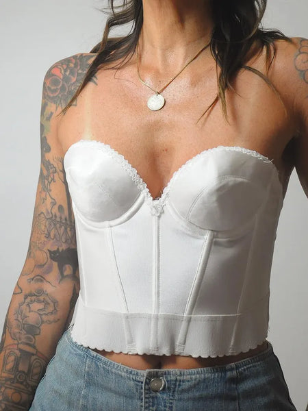1990's White Bustier Top