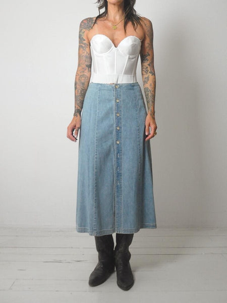 90's Denim Midi Skirt