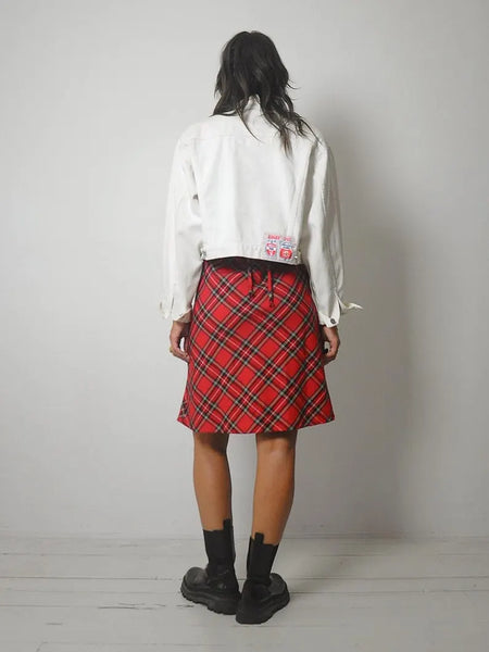90's White Cropped Jean Jacket