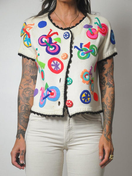 1995 Michael Simon 3D Bicycle Cardigan