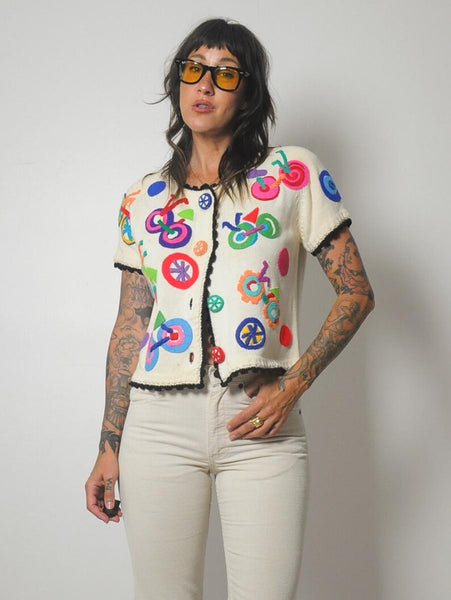 1995 Michael Simon 3D Bicycle Cardigan