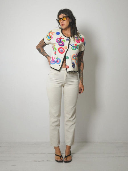 1995 Michael Simon 3D Bicycle Cardigan
