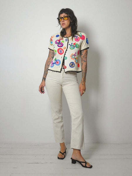 1995 Michael Simon 3D Bicycle Cardigan