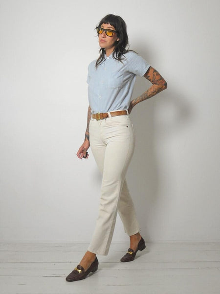 1970's Blue Striped Oxford Shirt