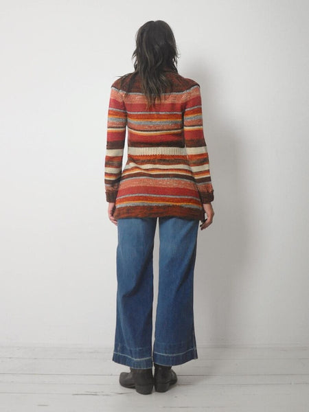 1970's Space Dyed Striped Cardigan