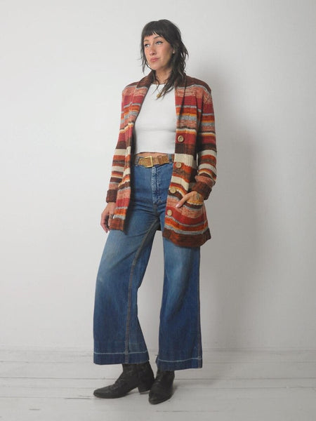 1970's Space Dyed Striped Cardigan
