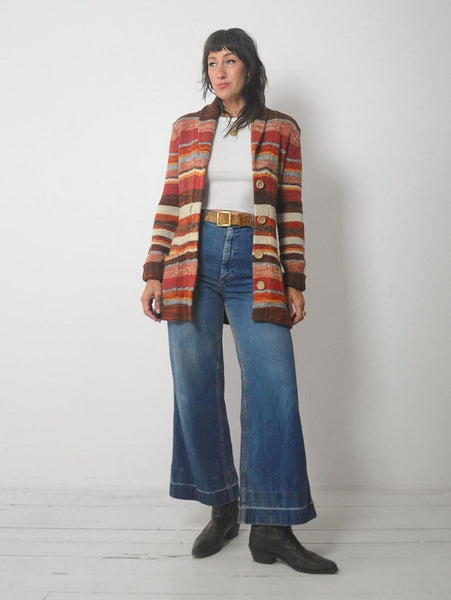 1970's Space Dyed Striped Cardigan
