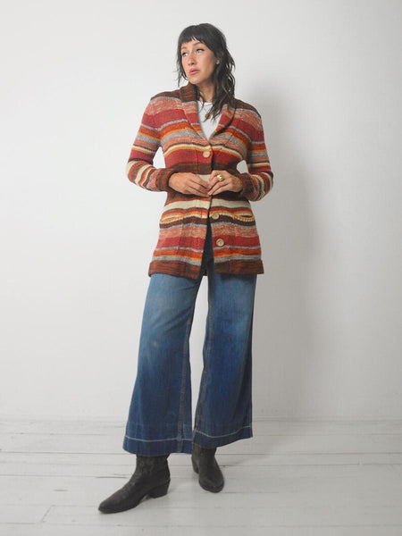 1970's Space Dyed Striped Cardigan