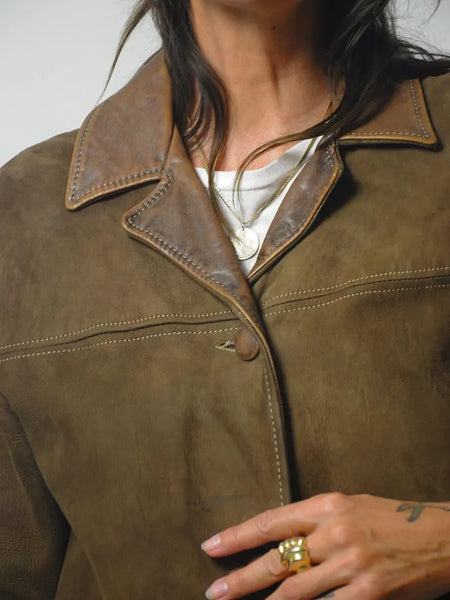 1950's Suede Sherpa Lined Jacket