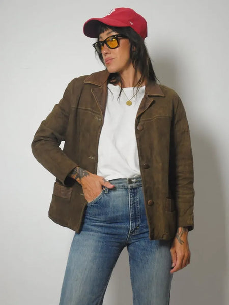 1950's Suede Sherpa Lined Jacket