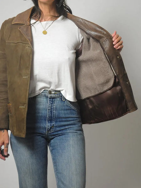 1950's Suede Sherpa Lined Jacket