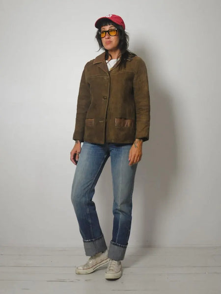 1950's Suede Sherpa Lined Jacket