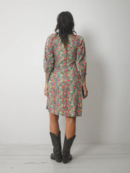 1970's Tie Waist Trapeze Dress