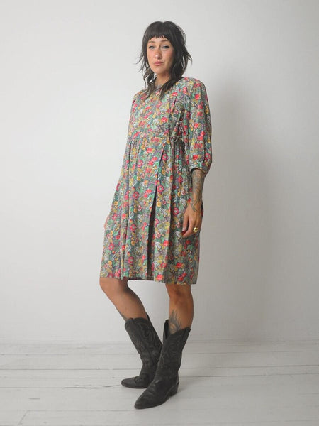 1970's Tie Waist Trapeze Dress
