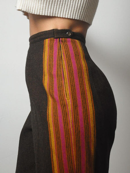 1950's Striped Wool Side Zip Trouser