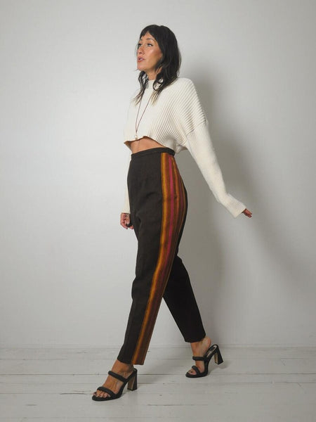 1950's Striped Wool Side Zip Trouser