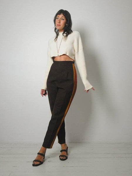 1950's Striped Wool Side Zip Trouser