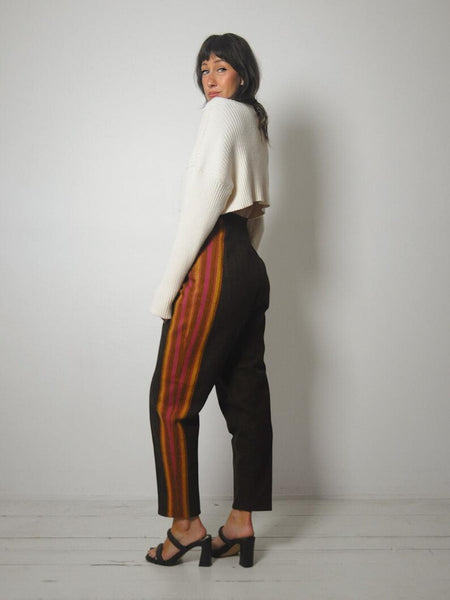 1950's Striped Wool Side Zip Trouser