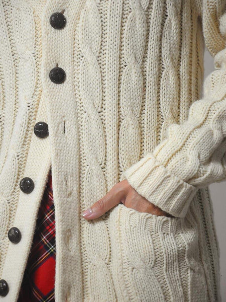 1970's Ivory Fisherman's Cardigan