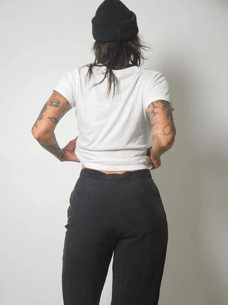 80's Italian Black Silk Pants
