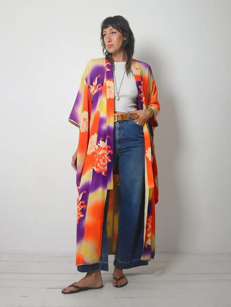 1940's Silk Spider Mum Kimono