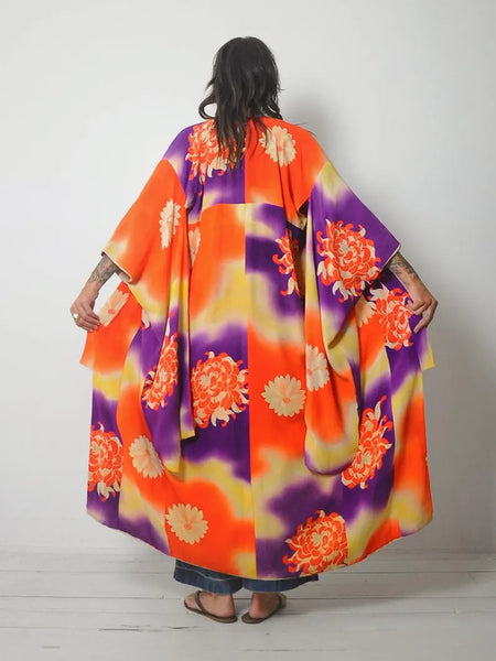 1940's Silk Spider Mum Kimono