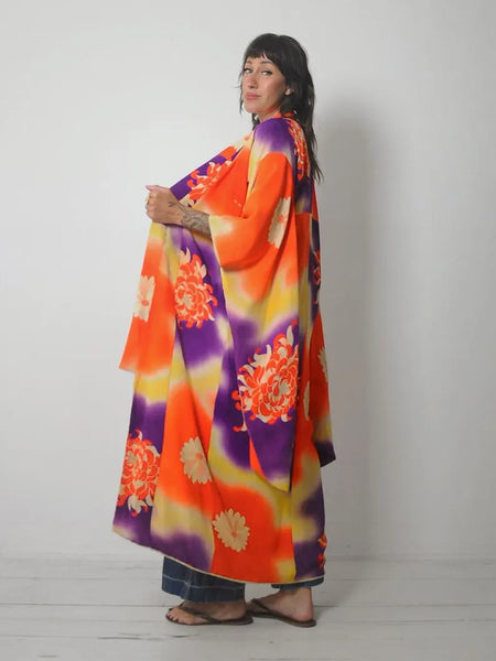 1940's Silk Spider Mum Kimono