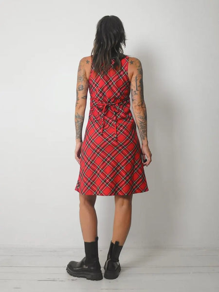 1990's Tartan Plaid Midi Dress