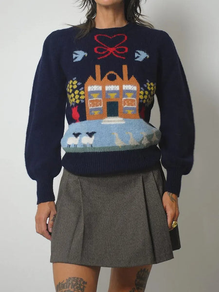 80's Cottage & Sheep Sweater