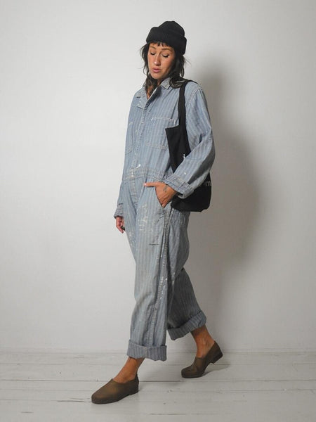 1970's Painted HBT Denim Coveralls