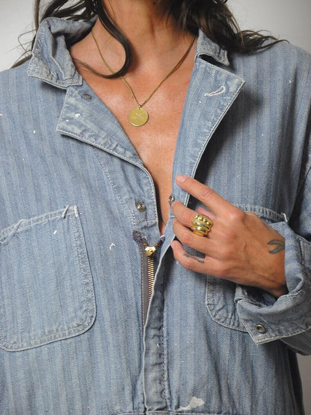 1970's Painted HBT Denim Coveralls