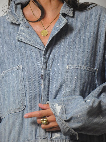 1970's Painted HBT Denim Coveralls