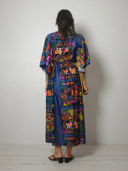 1960's Mola Print Caftan Dress
