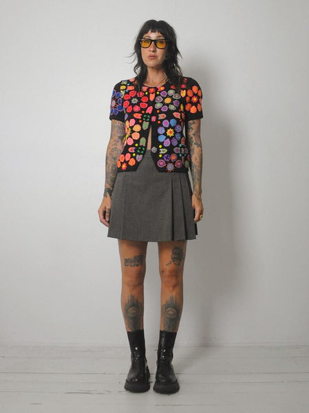 90's Rainbow Flower 3D Cardigan