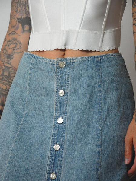 90's Denim Midi Skirt