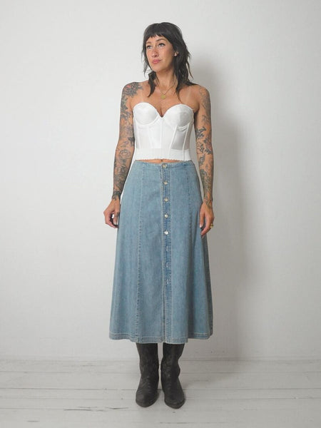 90's Denim Midi Skirt