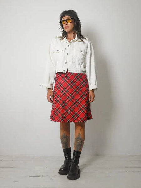 90's White Cropped Jean Jacket