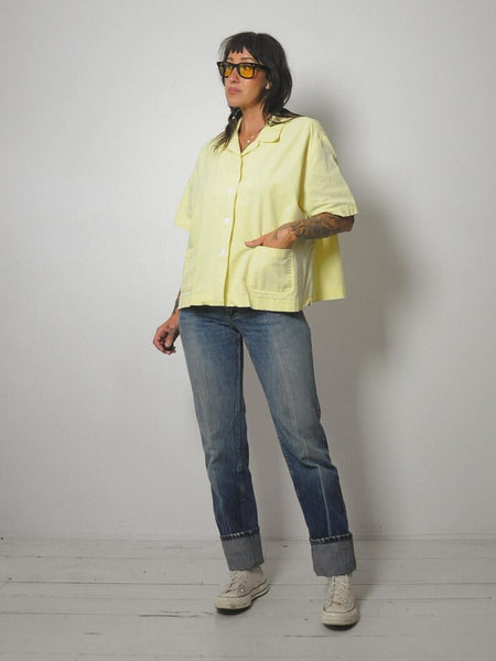 Butter Yellow Crop Shirt