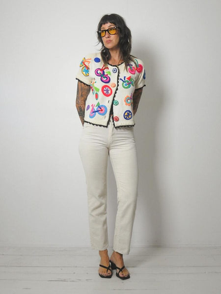 1995 Michael Simon 3D Bicycle Cardigan