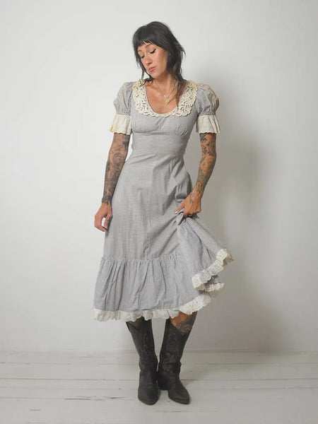 70's Black Label Sunfaded Gunne Sax Dress