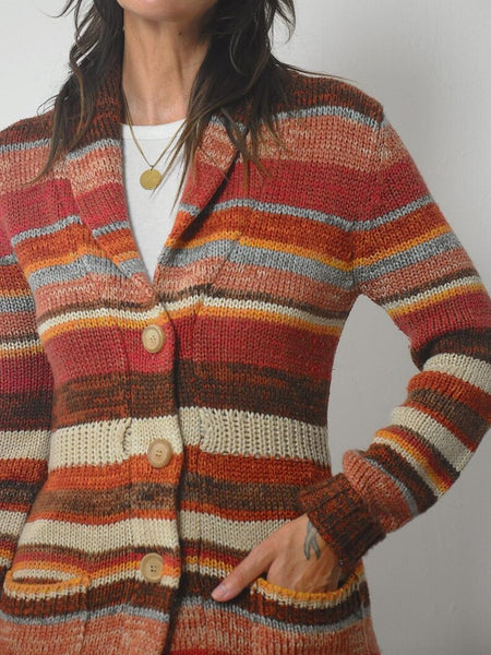 1970's Space Dyed Striped Cardigan